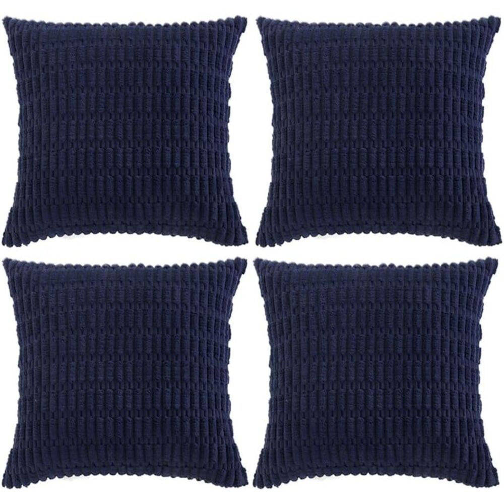Navy Blue Decorative Throw Pillow Covers 18x18 Set of 4